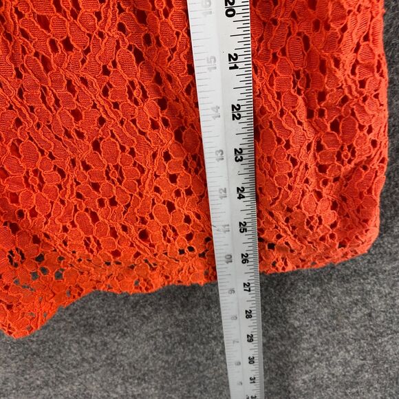 J. Crew Tank Women S Small Red Floral Crochet 1/2 Button Sleeveless Wide Strap - Picture 8 of 9